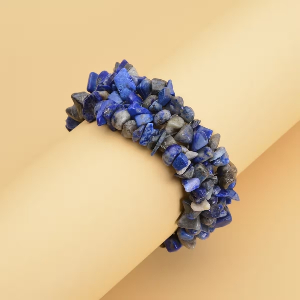 Blue Natural Stone Chip Stretch Bracelet